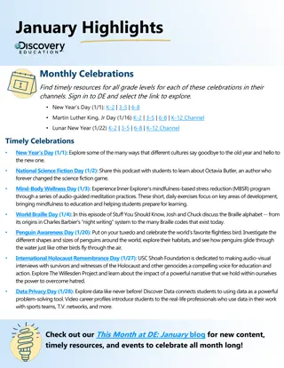 January Highlights: Educational Resources for Timely Celebrations