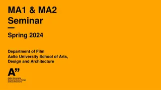 Master's Thesis Seminar at Aalto University: Connecting Artistic Practice with Writing