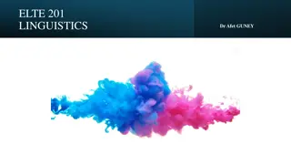 Linguistics in English Language Teaching (ELT)