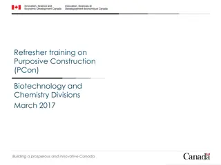 Purposive Construction in Biotechnology and Chemistry Divisions