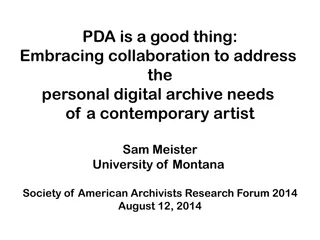 Addressing Personal Digital Archive Needs of Contemporary Artists