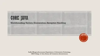 Core Java Multithreading and Exception Handling Overview