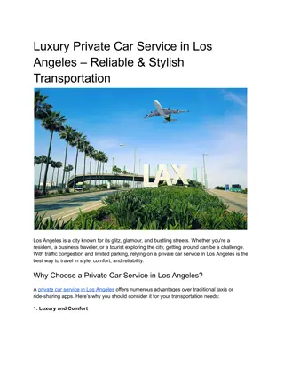Luxury Private Car Service in Los Angeles – Reliable & Stylish Transportation