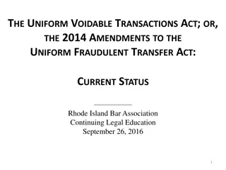 The 2014 Amendments to the Uniform Voidable Transactions Act
