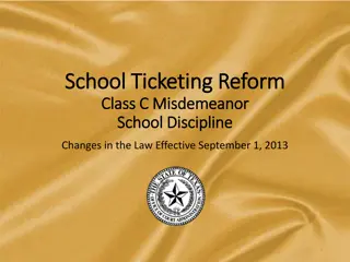 School Ticketing Reform and Legislation Overview