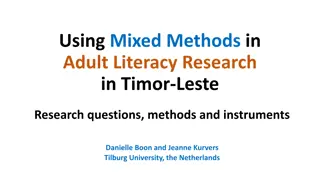 Mixed Methods Adult Literacy Research in Timor-Leste