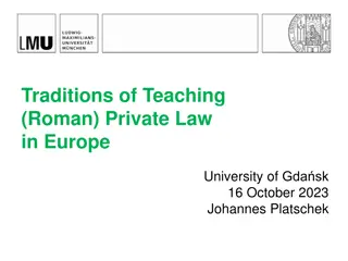 Teaching Roman Private Law: Traditions and Innovations in Europe
