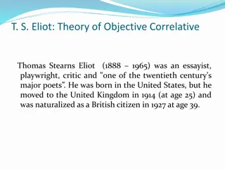 T.S. Eliot and the Objective Correlative Theory