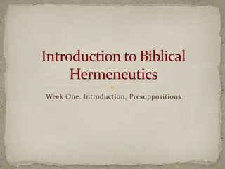 Biblical Hermeneutics: Principles and Applications