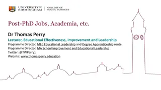 Navigating Post-PhD Paths in Academia and Beyond: Insights from Dr. Thomas Perry