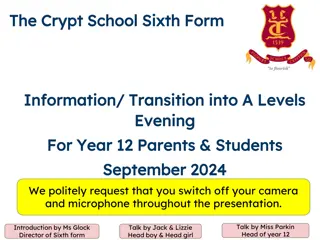 Transition into A Levels at The Crypt School Sixth Form - Information Evening September 2024