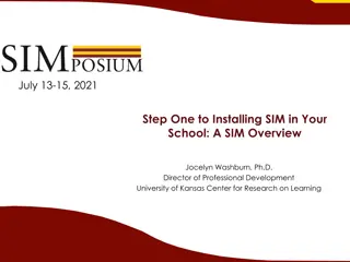 Installing SIM for School Professional Development: Overview & Strategies