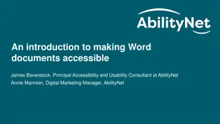 Creating Accessible Word Documents: A Guide by James Baverstock