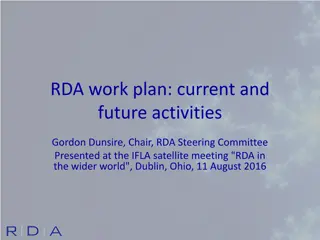 RDA Development and Infrastructure Overview