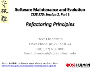 Refactoring Principles in Software Maintenance and Evolution