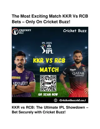 The Most Exciting Match KKR Vs RCB Bets – Only On Cricket Buzz