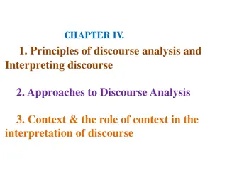Principles and Approaches to Discourse Analysis