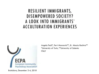 Immigrant Acculturation Experiences: Resilience and Empowerment Study