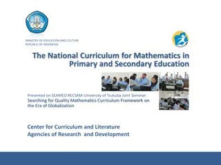 National Curriculum for Mathematics in Primary and Secondary Education in Indonesia