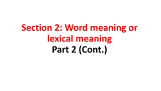 Word Relationships and Meanings in Language