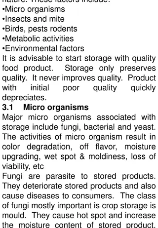 Factors Affecting Food Storage Quality
