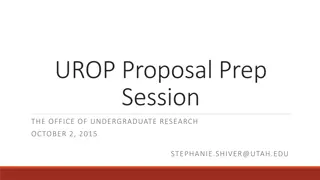 Undergraduate Research Opportunities Program (UROP) at University of Utah