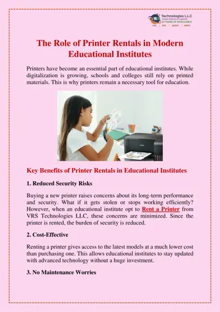 The Role of Printer Rentals in Modern Educational Institutes
