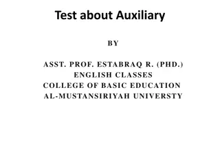 Test About Auxiliary Verbs and Answers for English Classes