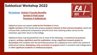 Faculty Sabbaticals: Eligibility, Benefits, and Obligations