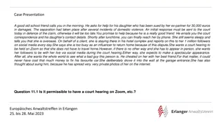 Legal Basis for Remote Court Hearings and Procedure in Germany