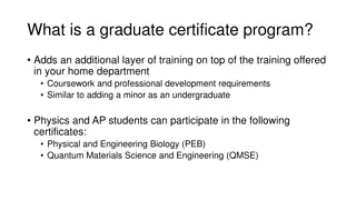 Graduate Certificate Programs in Physical and Engineering Biology (PEB) and Quantum Materials Science and Engineering (QMSE) at Yale University