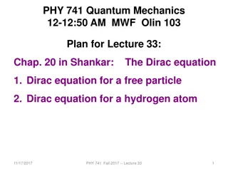 Dirac Equation in Quantum Mechanics