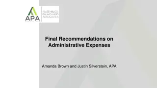 Final Recommendations on Administrative Expenses Analysis