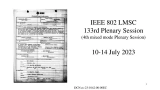 IEEE 802 LMSC 133rd Plenary Session Updates and Announcements