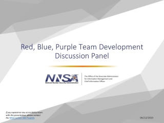 Red, Blue, Purple Team Development Discussion Panel