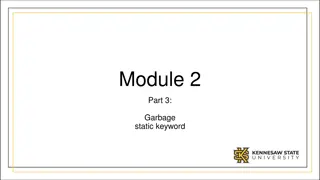 Garbage Collection and Static Keyword in Java