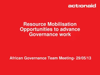 Maximizing Resource Mobilization for Effective Governance Work