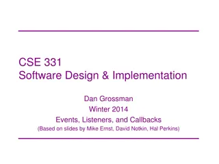 Software Design and Implementation - Events, Listeners, and Callbacks Overview