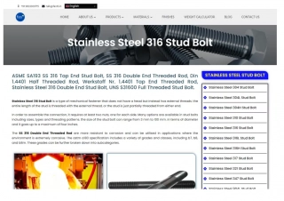 Stainless Steel 316 Stud Bolt | ASTM A193 SS 316 Studj Bolt- fas10