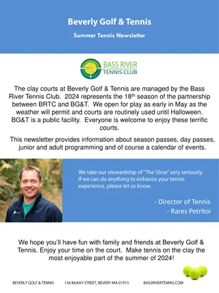 Summer Tennis Newsletter at Beverly Golf & Tennis Club 2024