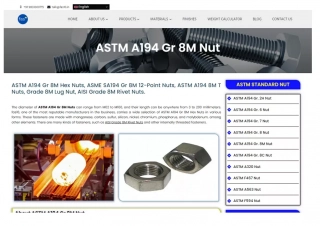 ASTM A194 Gr 8M Nut | Gr 8M Hex Nut - fas10