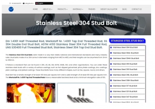 Stainless Steel 304 Stud Bolt | UNS S30400 Fasteners - fas10