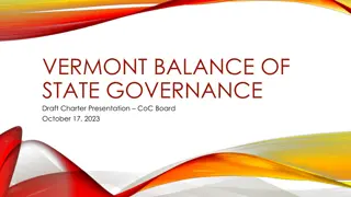 Vermont State Governance Draft Charter & CoC Board Presentation