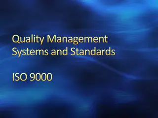 ISO 9000 Quality Management Systems and Standards