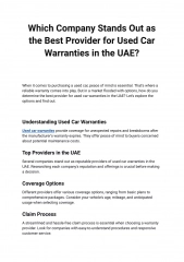Which Company Stands Out as the Best Provider for Used Car Warranties in the UAE_