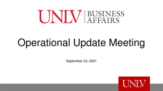 Key Updates from Operational Meeting - September 2021