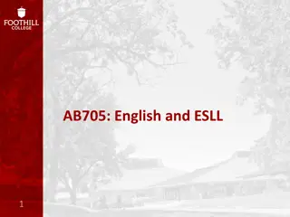 AB705 Implementation and Pathways in ESL Education