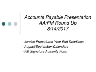 Accounts Payable and Travel Deadlines in August and September 2017