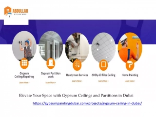 Elevate Your Space with Gypsum Ceilings and Partitions in Dubai