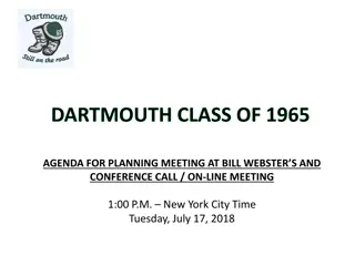 Dartmouth Class of 1965 Meeting Agenda and Updates